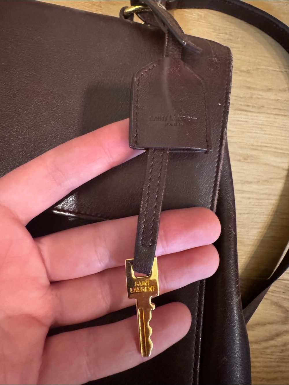 Saint Laurent Deep Burgundy Leather Satchel with Top Handle - Picture 7 of 9
